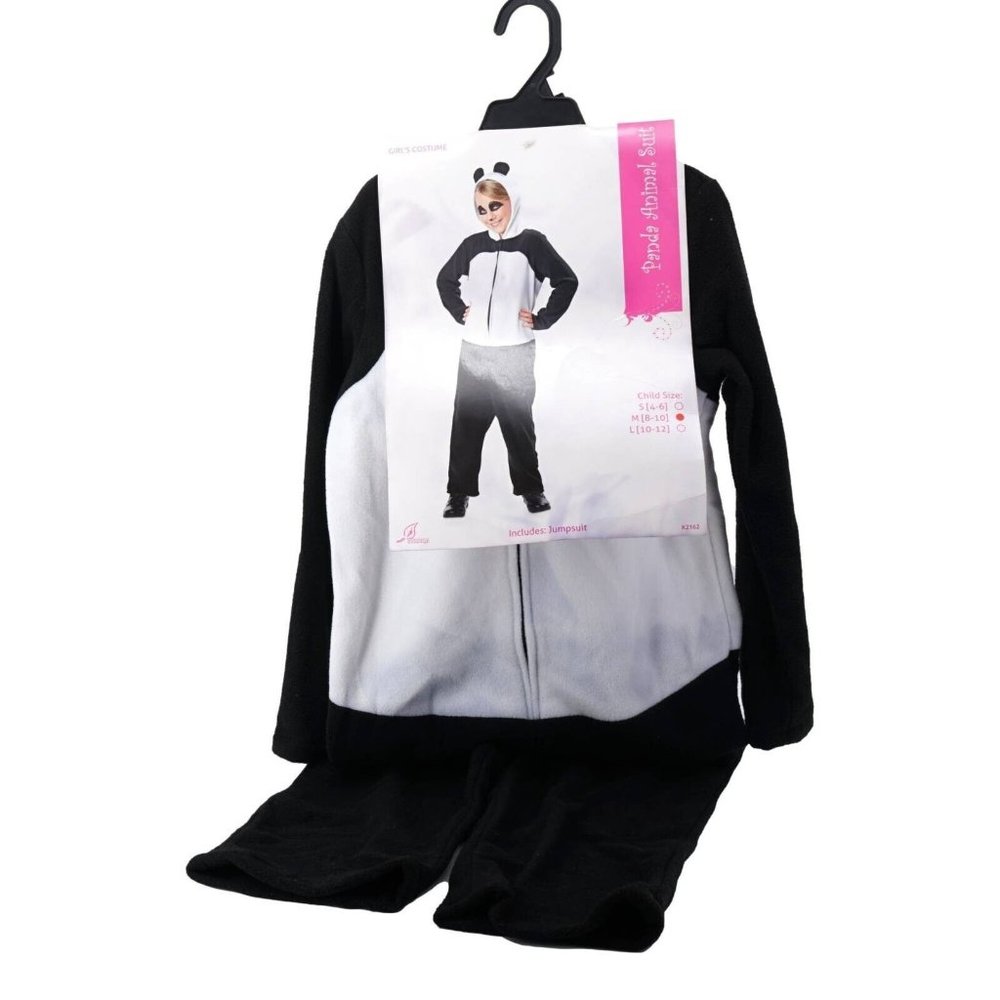 Seasons Girls Panda Animal Suit Black White Cosplay One Piece Half Zip M New
